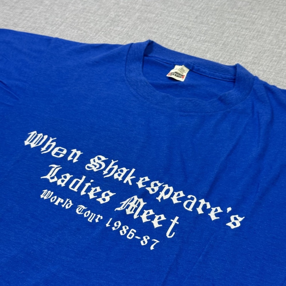 Screen Stars Vintage When Shakespeare's Ladies Meet T-Shirt Mens L Blue Graphic